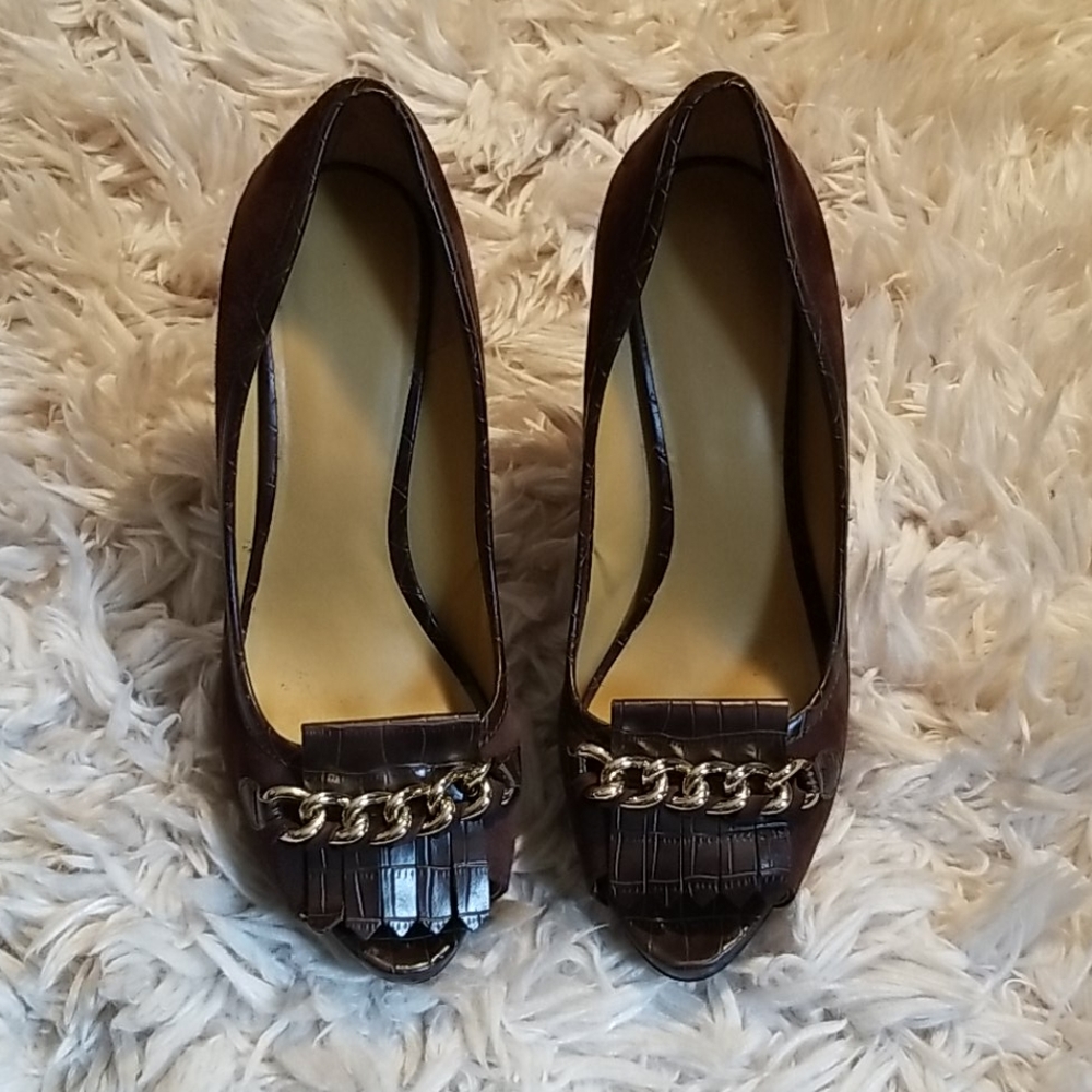 Nine West Brown Suede Honey Sandal